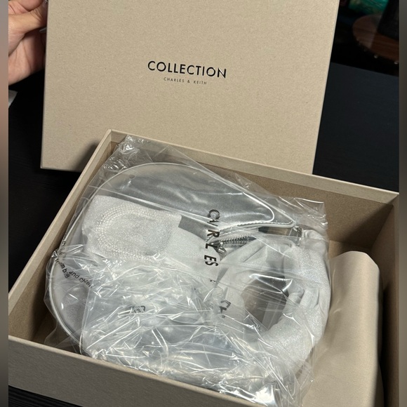 Gabine Metallic Leather Gem-Embellished Hobo Bag - Silver - Picture 8 of 9